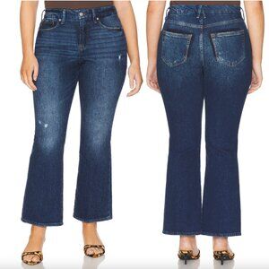 NEW Good American Good Petite Boot Jeans Indigo704 Dark Wash Denim Blue Plus 24